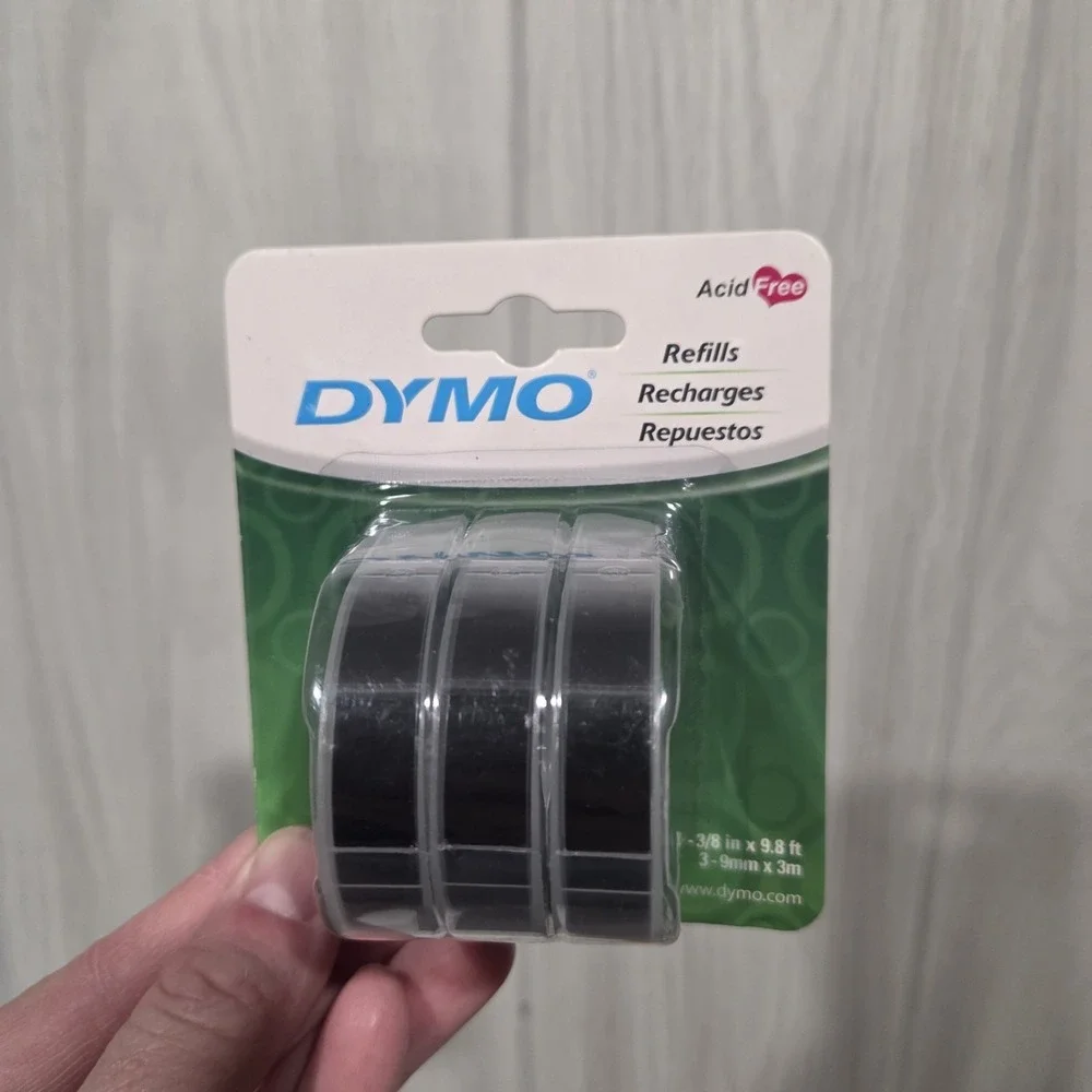 Dymo 1741670 3 Pack Labelmaker Refill Tape 3/8